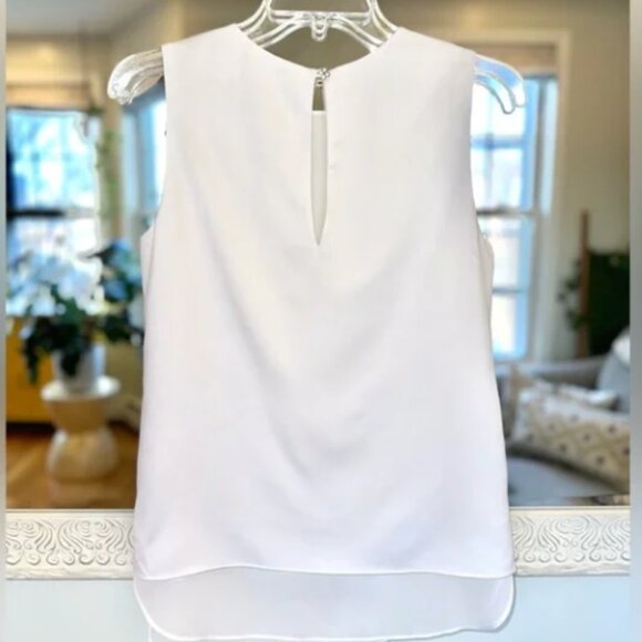 Cooper & Ella Sleeveless Double Layer White Flowy Blouse Size XS NTW - Picture 4 of 7